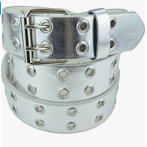 NWT - Belle Donne Leather Double Grommet Belt -L